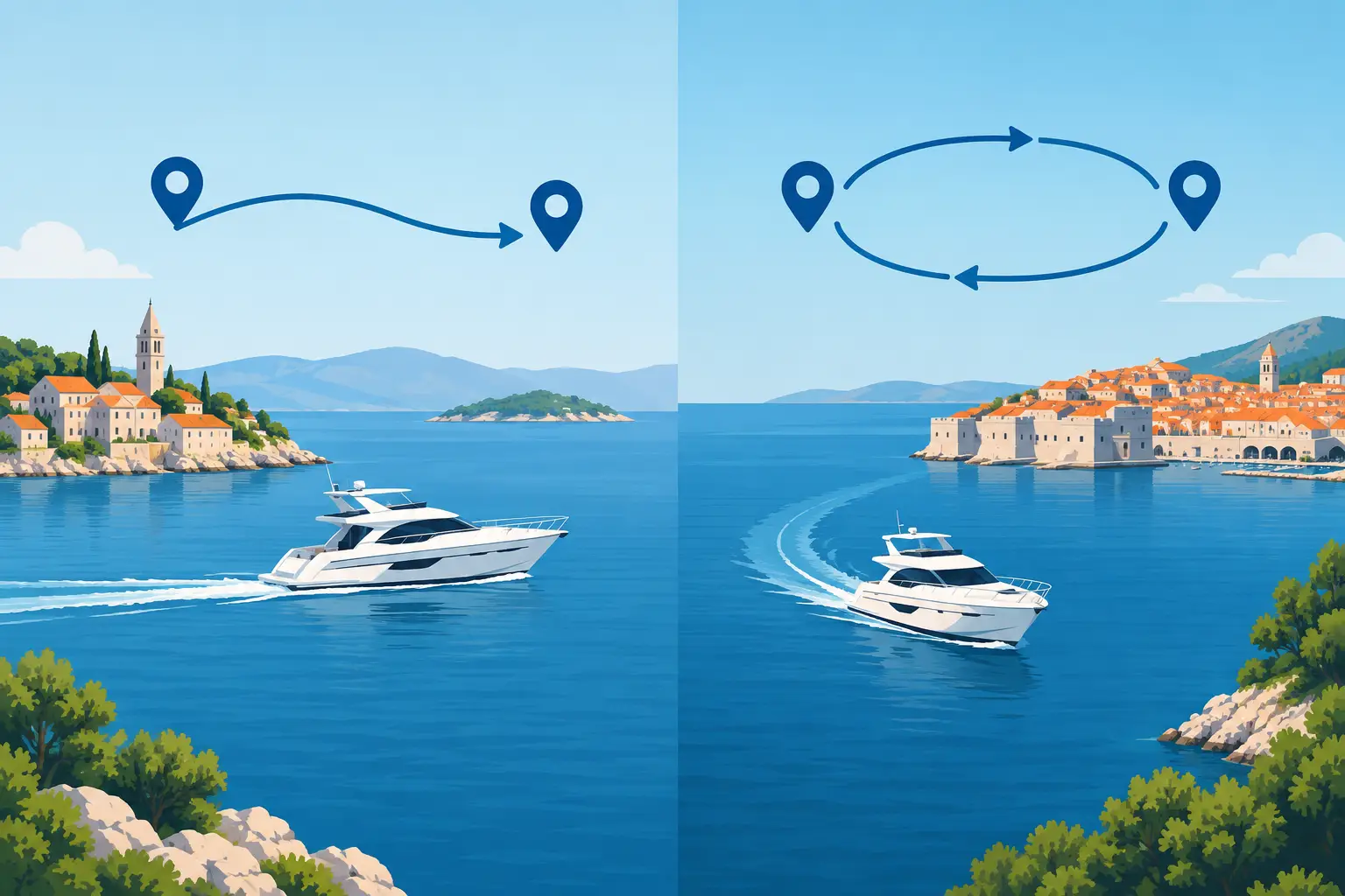 One Way Versus Roundtrip Charter in Croatia